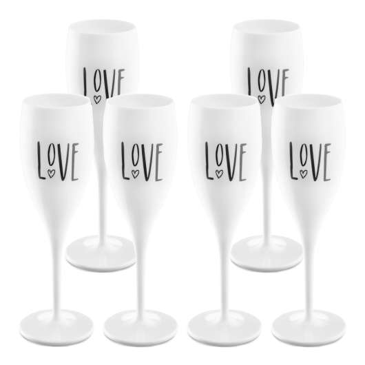 Koziol - Cheers Champagneglas med text 6-pack All You Need Is Love