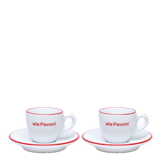 La Pavoni - Espressokoppar Keramik 7,5 cl 2-pack Vit