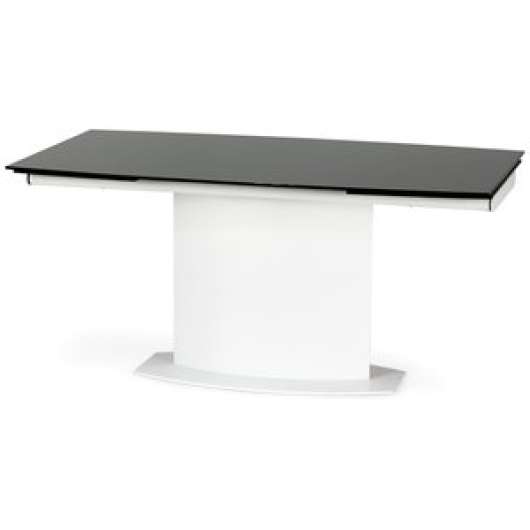 Leslie utdragbart ovalt matbord 160-250 cm /svart - Matbord med glasskiva