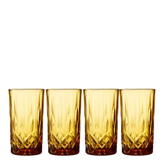 Lyngby Glas - Sorrento Highball 38 cl 4-pack Amber