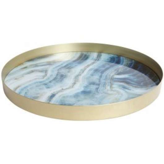 Marmor rund serveringsbricka - Ljusblå marmor - Brickor, Inredningsdetaljer