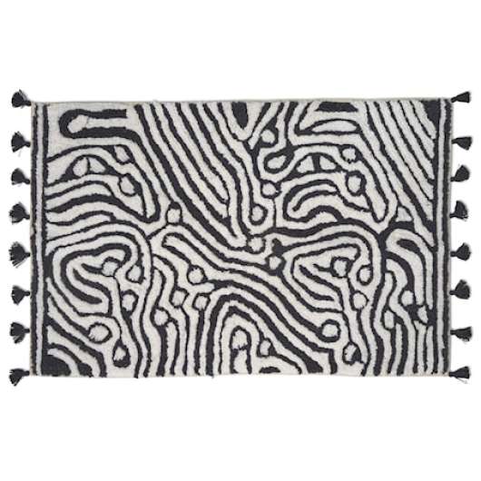 Maze Badrumsmatta Svart/Vit 60x90 cm