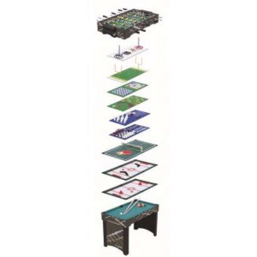 Multi spelbord 18 spel - Shuffleboard - Backgammon - Bowling & mycket mer - Spelbord