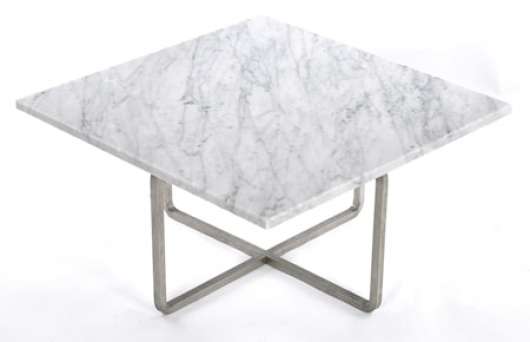 Ninety 60x60 soffbord - Carrara/stomme rostfritt stål