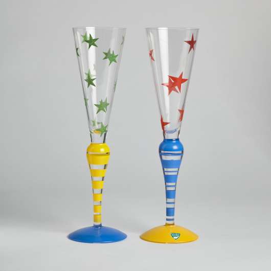 Orrefors - SÅLD Champagneglas "Clown" 27 cm 2 st