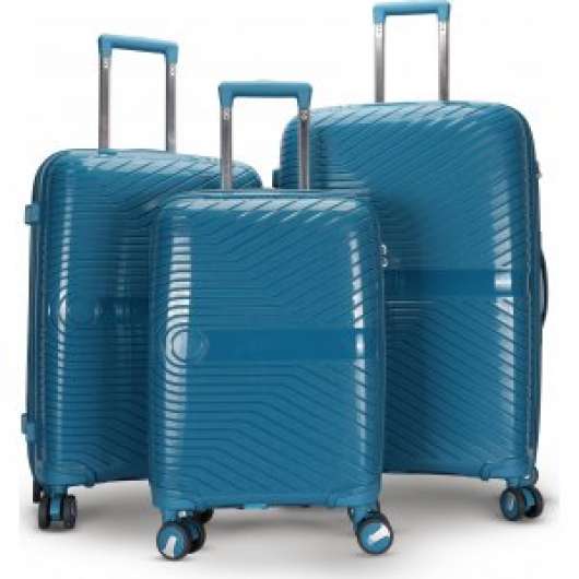 Oslo blå resväska med kodlås set om 3 st kabinväskor - Resväskor