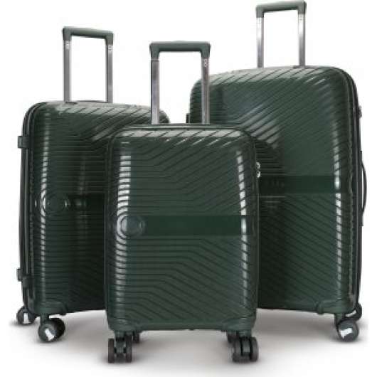 Oslo grön resväska med kodlås set om 3 st resväskor - Resväskor
