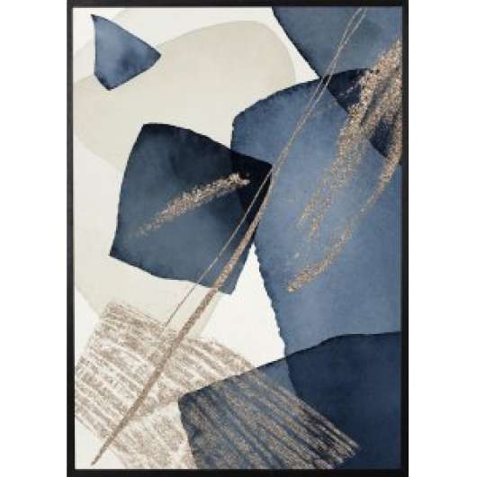Poster - Blue swirl - 21x30 cm - Posters, Väggdekor