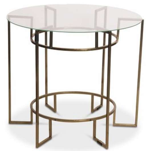 Prins soffbord 51 cm - Mässing/Glas + Möbelvårdskit för textilier - Soffbord