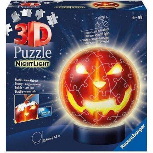 Ravensburger - 3D - Puzzle-Ball Pumpkin Night Light pussel. 72 bitar