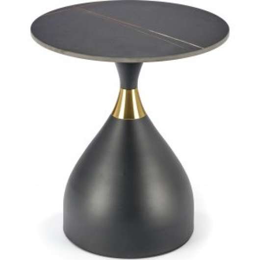 Scalita soffbord Ų50 cm - Svart marmor/svart/guld - Marmorsoffbord, Marmorbord, Bord