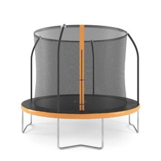 Studsmatta med säkerhetsnät - svart/orange - 305 cm + Stege - Studsmattor