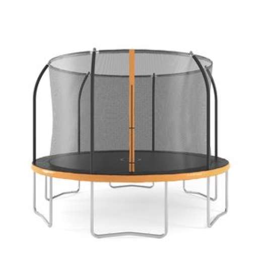 Studsmatta med säkerhetsnät - svart/orange - 366 cm - Studsmattor