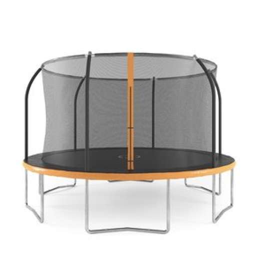 Studsmatta med säkerhetsnät - svart/orange - 425 cm - Studsmattor