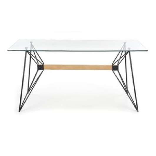 Ulrica matbord 160 cm - Glas/svart