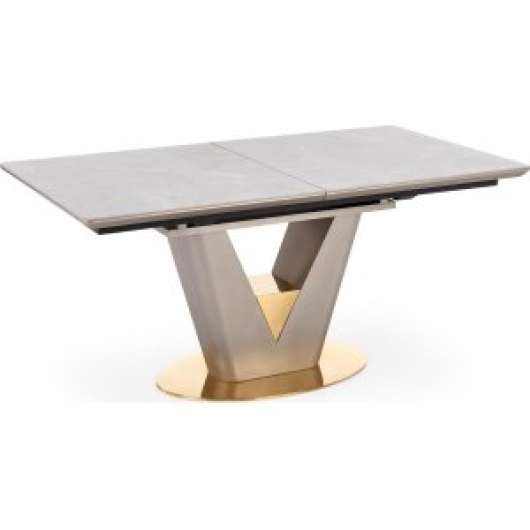 Valentino matbord 160-220 x 90 cm marmor/ljusgrå/guld - Övriga matbord