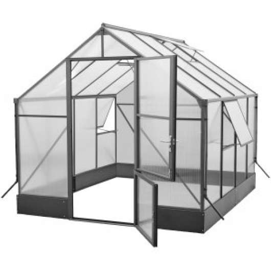 Växthus Toppa 7,4m² - Med sockel + Växthusrengöring - Fristående växthus, Växthus