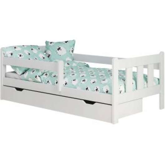 Vempo sängram 160x80 cm - Vit + Möbelvårdskit för textilier - Barnsängar med förvaring, Barnsängar & juniorsängar, Sängar
