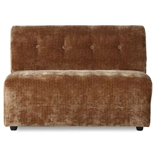 Vint couch: Elem. mittendel 1,5-sits Corduroy velvet Aged gold