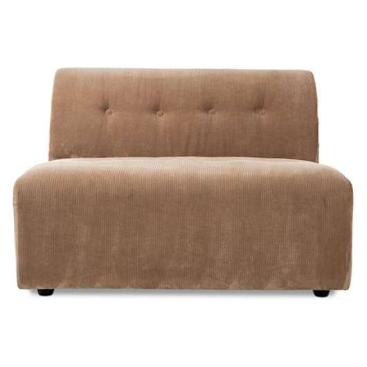 Vint couch: Element mittendel 1,5-sits Corduroy rib Brun
