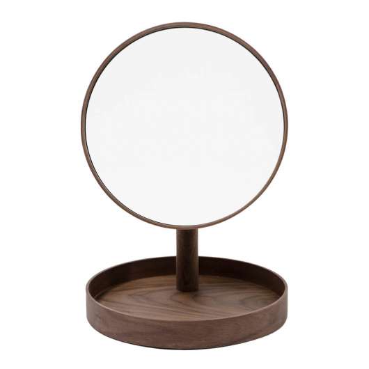 Wirew - Magnify Mirror Bordsspegel med bricka 25 cm Valnöt